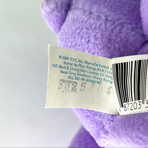 CLEARANCE ‘04 Care Bears Purple Plush 7” Harmony Bear Flower Patch Rainbow - Picture 7 of 8